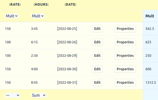 Timesheet calculations