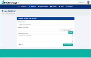 Create the webinar