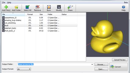 Spin 3D - Mesh Converter Software screenshot 1