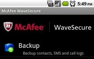 McAfee WaveSecure screenshot 1