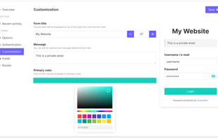Customization screen
