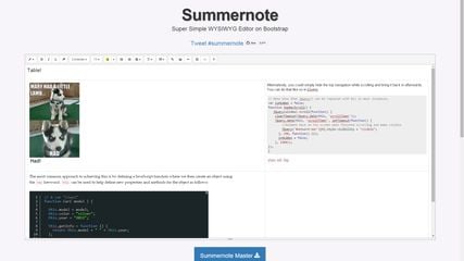 Summernote screenshot 1