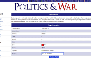 The screen you see before declaring war.