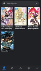 "Library" tab in LNReader with added lightnovels.