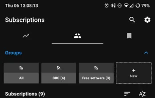 Viewing groups and subscriptions