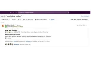 Centralized view of active and completed decisions, making ownership and status visible across teams.