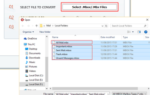 Select MBOX/MBX Files and file format option to convert 