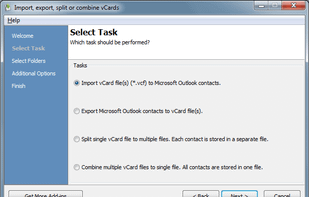 vCard Import-Export for Outlook screenshot 1