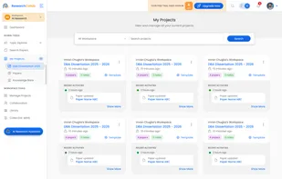 The My Projects module in ResearchCollab is your personal research hub for organizing papers, notes, and bookmarks by topic or goal. It streamlines your workflow by keeping resources in one place, enabling AI analysis, and tracking progress. Whether for literature reviews, theses, or teamwork, My Projects keeps you focused and efficient.