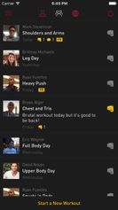 The friend feed is the place to see all of your friends' recent workouts at a glance.