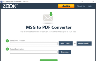 ZOOK MSG to PDF Converter screenshot 1