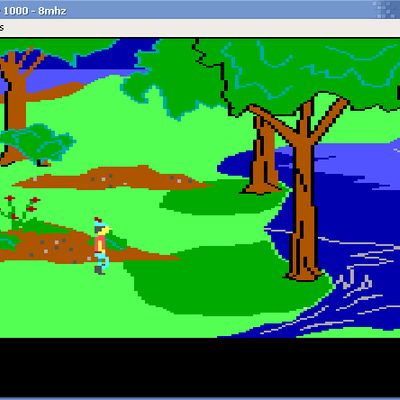 King's Quest, running on an emulated Tandy 1000.