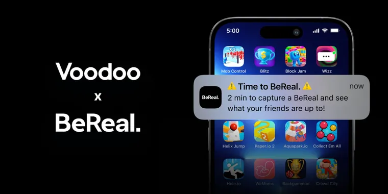 The popular teen social network BeReal is being acquired by mobile game publisher Voodoo image