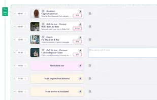 Customizable itinerary