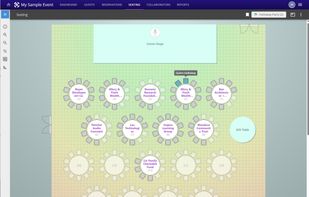 Seating Chart: Visual seating with smart placement tools that help you group parties, prioritize sponsors, and resolve seating conflicts quickly.