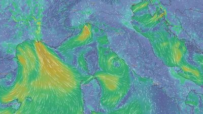 Interactive weather map, wind visualization