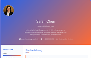 Animated Online-CV by Talent.de