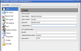 user profile