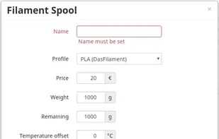 FilamentManager screenshot 2