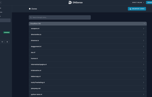 DNSense - Zones overview