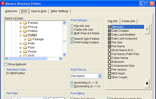 Karen's Directory Printer screenshot 1