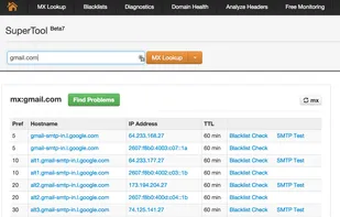 MxToolBox screenshot 1