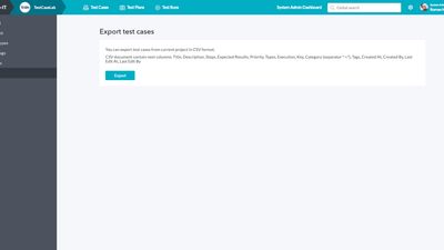 Manage export of test cases