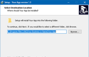 Screenshot of a standard installer of a prepared PHP App Server application for Windows.