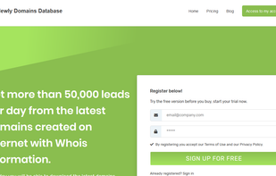 Daily Newly Domains Database screenshot 1