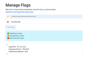 Web interface to manage flags