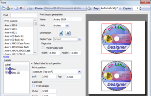 Dataland CD Label Designer screenshot 1