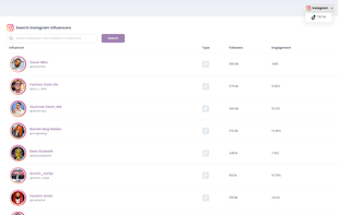 Search Instagram and TikTok influencers from around the world – by location, interests, audience demographics, etc.
