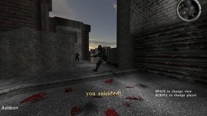 A player accidentally blowing himself up with his own grenade. 
