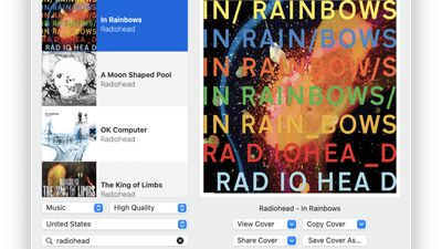 CoverLoad light mode UI showing view for downloading music cover art