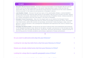 Plenty of suggested variations can be done on top of a itinerary