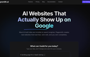 Pagesmith.fi front page