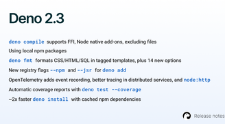 JavaScript runtime Deno releases v2.3 with improved compiling, local npm packages and more image