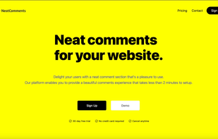 Website landing page