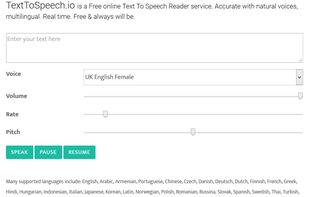 TextToSpeech.io screenshot 1