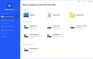 Aomei FastRecovery screenshot 1
