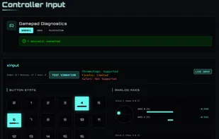 Gamepad testing page