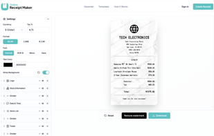 Online Receipt Maker screenshot 1