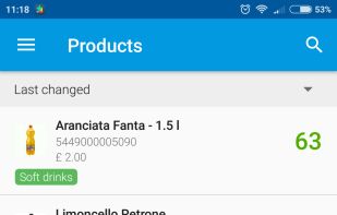 Products listing