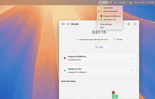 the app runs inside your menu bar