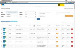 Inventory List with Locations and Detailed Information