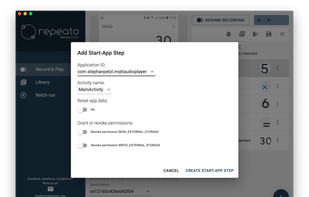 App states and permissions can be defined for each test