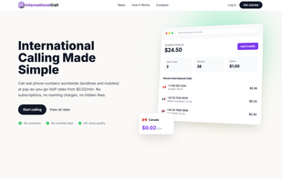 See international calling rates at a glance with transparent pay-as-you-go pricing