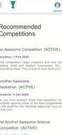 Browse through your curated list of competitions