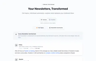 Newsletter overview digest preview for a concise digest
