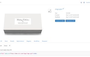 You can covert your 360 spins to videos or GIFs.